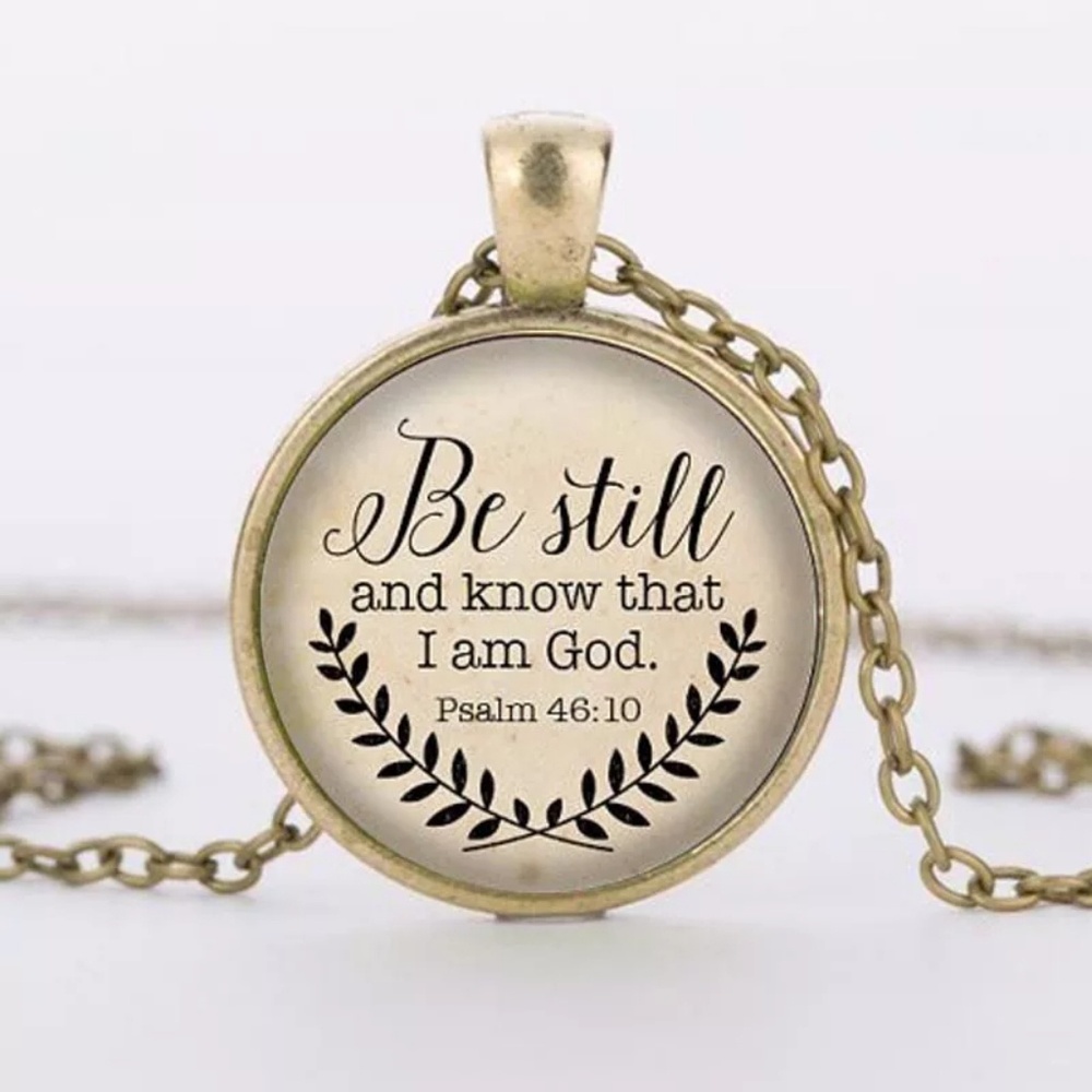 Bronze Chain Charm Bible Verse Necklace